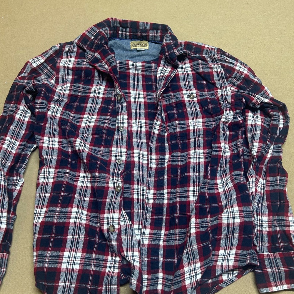 American Eagle Outfitters Red and Blue Plaid Shirt
